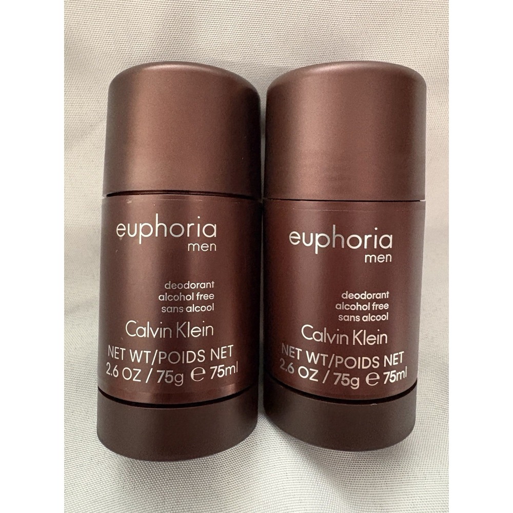 NEW Calvin Klein Euphoria For Men 2.5 oz Deodorant Stick 2 Pack CK Deodorant
